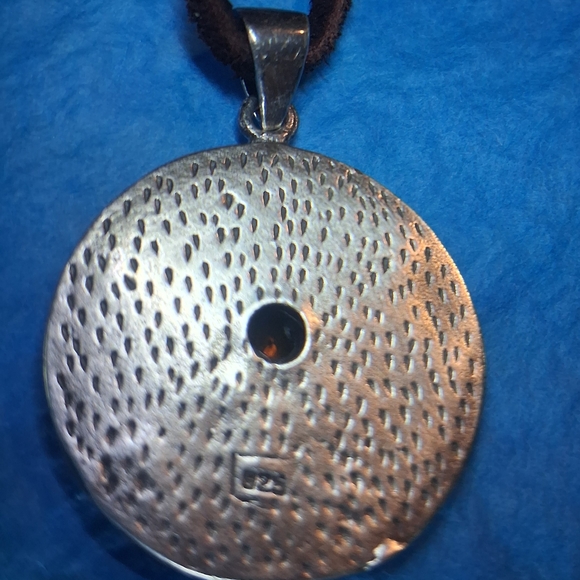 Sterling Silver 925 Western Celtic Knotwork Necklace with Red Stone Center Pscl - Picture 4 of 9